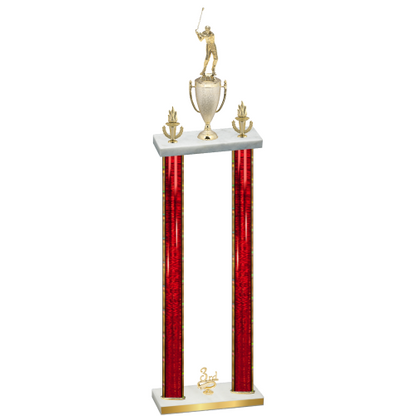Double Red Glacier Third Place Golf Trophy