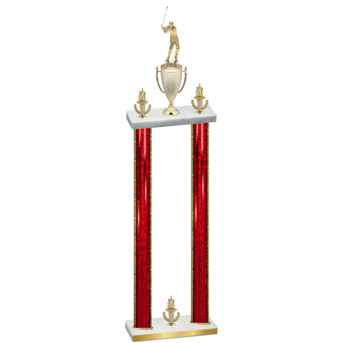 Double Red Glacier Victory Golf Trophy