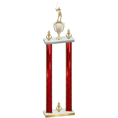 Double Red Glacier Victory Golf Trophy