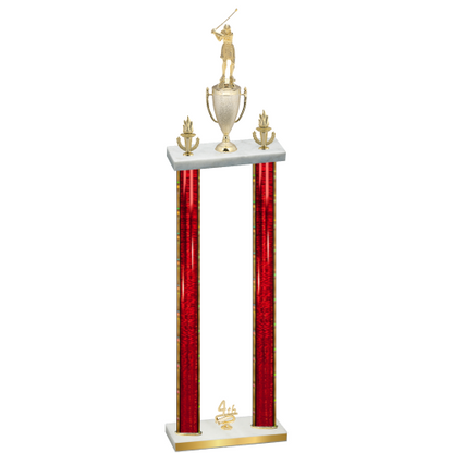 Double Red Glacier Fourth Place Golf Trophy