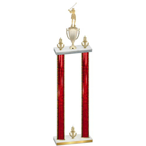 Double Red Glacier Victory Golf Trophy