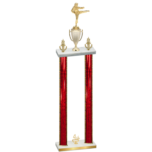 Double Red Glacier Fourth Place Karate Trophy