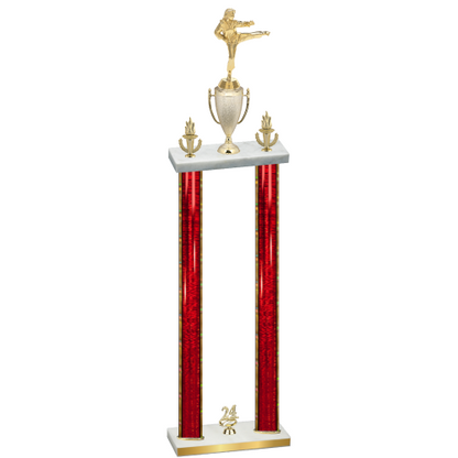Double Red Glacier Year Karate Trophy