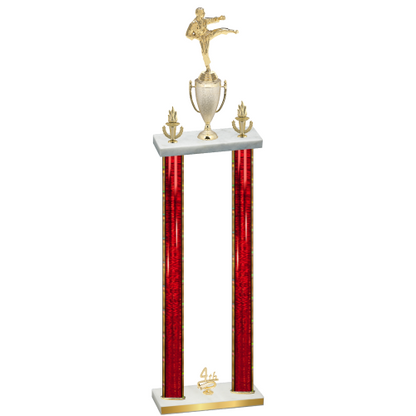 Double Red Glacier Fourth Place Karate Trophy