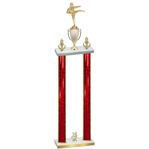 Double Red Glacier Year Karate Trophy