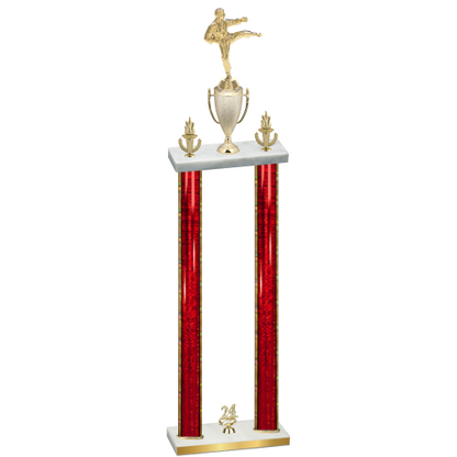 Double Red Glacier Year Karate Trophy