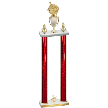Double Red Glacier Third Place Baseball Trophy