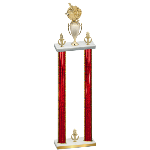 Double Red Glacier Victory Baseball Trophy