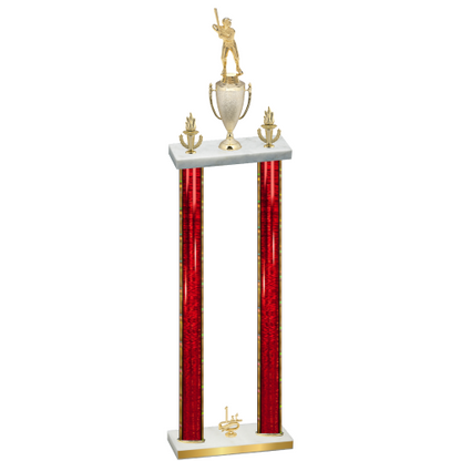 Double Red Glacier First Place Baseball Trophy