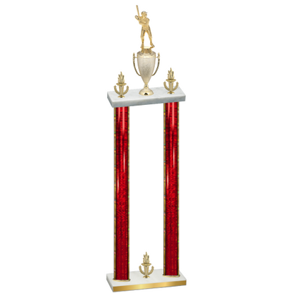 Double Red Glacier Victory Baseball Trophy