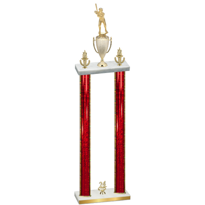 Double Red Glacier Year Baseball Trophy