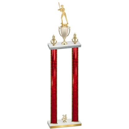 Double Red Glacier Year Softball Trophy