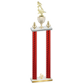Double Red Carbon Fiber Fourth Place Football Trophy