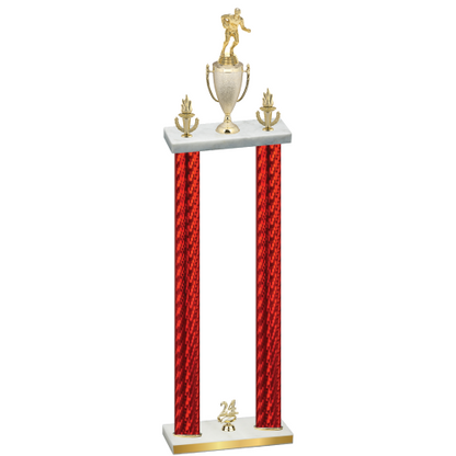 Double Red Carbon Fiber Year Rugby Trophy