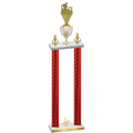 Double Red Carbon Fiber Third Place Rugby Trophy