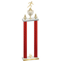 Double Red Carbon Fiber Fourth Place Running Trophy