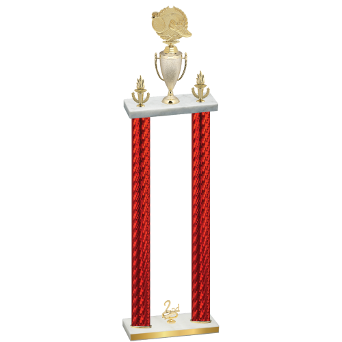 Double Red Carbon Fiber Second Place Running Trophy