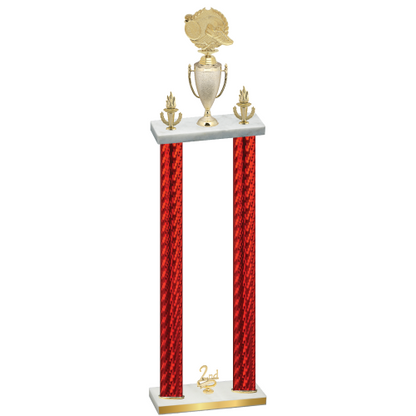 Double Red Carbon Fiber Second Place Running Trophy