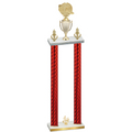 Double Red Carbon Fiber Fourth Place Running Trophy