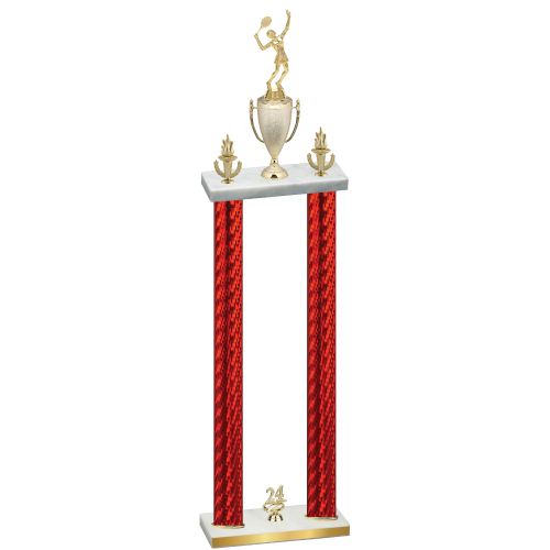 Double Red Carbon Fiber Year Tennis Trophy