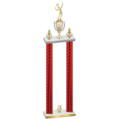 Double Red Carbon Fiber Year Tennis Trophy