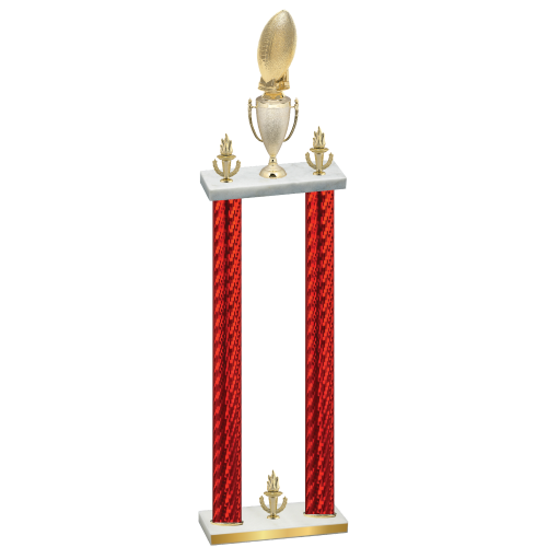 Double Red Carbon Fiber Victory Football Trophy