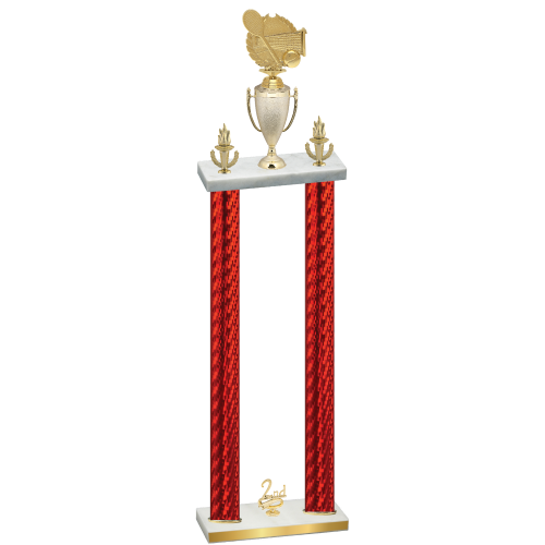 Double Red Carbon Fiber Second Place Tennis Trophy