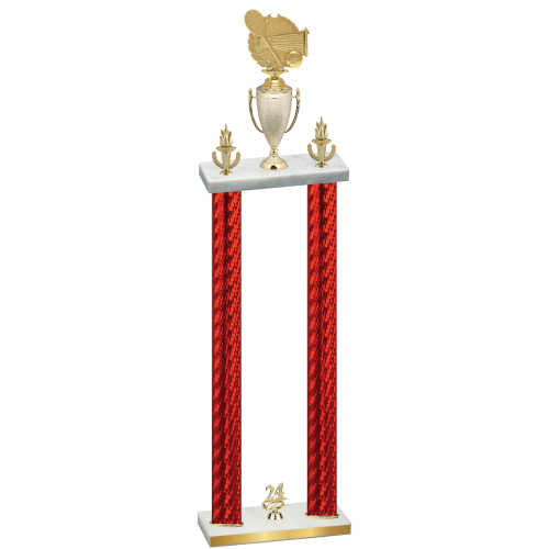 Double Red Carbon Fiber Year Tennis Trophy