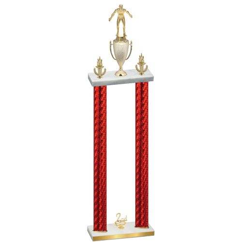 Double Red Carbon Fiber Second Place Wrestling Trophy