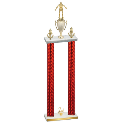 Double Red Carbon Fiber Second Place Wrestling Trophy