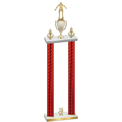 Double Red Carbon Fiber Year Wrestling Trophy