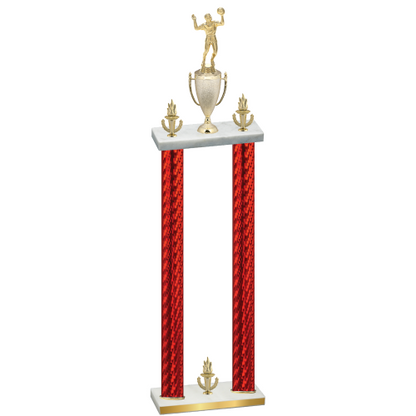 Double Red Carbon Fiber Victory Volleyball Trophy