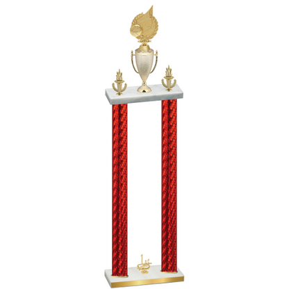 Double Red Carbon Fiber First Place Volleyball Trophy