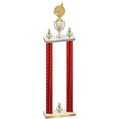 Double Red Carbon Fiber Victory Volleyball Trophy