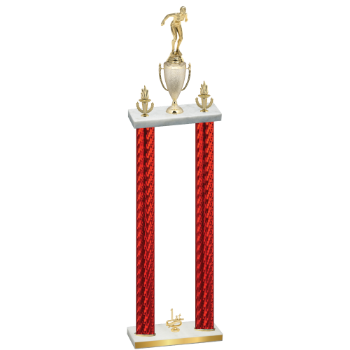 Double Red Carbon Fiber First Place Tennis Trophy