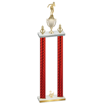 Double Red Carbon Fiber Second Place Tennis Trophy