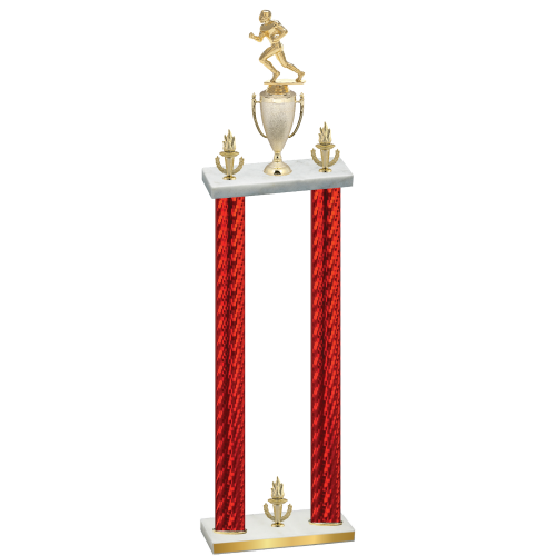 Double Red Carbon Fiber Victory Football Trophy