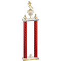 Double Red Carbon Fiber Year Football Trophy