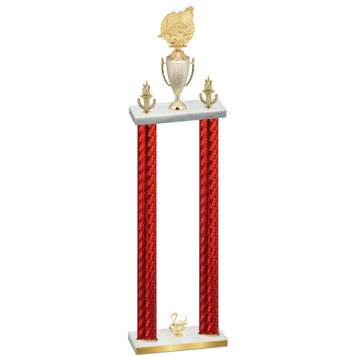 Double Red Carbon Fiber Second Place Swimming Trophy