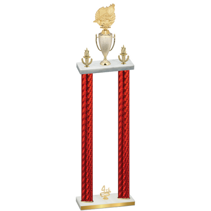 Double Red Carbon Fiber Fourth Place Swimming Trophy