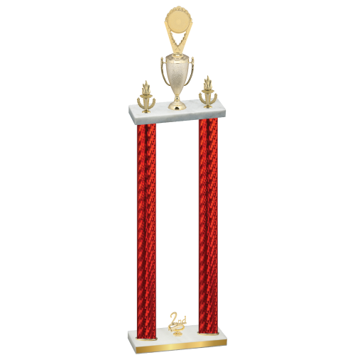 Double Red Carbon Fiber Second Place Insert Trophy