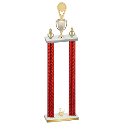 Double Red Carbon Fiber Second Place Insert Trophy