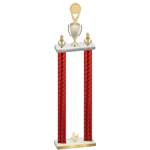 Double Red Carbon Fiber Fourth Place Insert Trophy