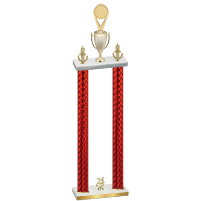 Double Red Carbon Fiber Year Insert Trophy
