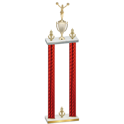Double Red Carbon Fiber Victory Cheerleading Trophy