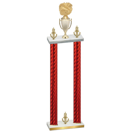 Double Red Carbon Fiber Victory Cheerleading Trophy