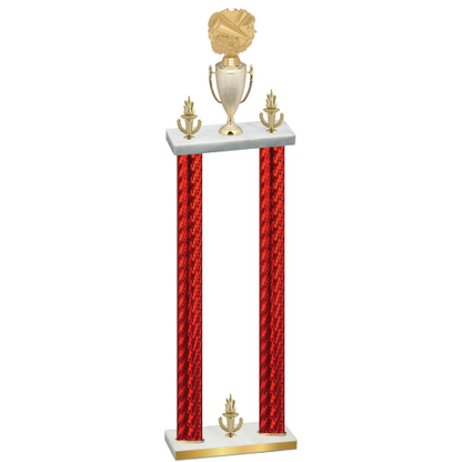 Double Red Carbon Fiber Victory Cheerleading Trophy