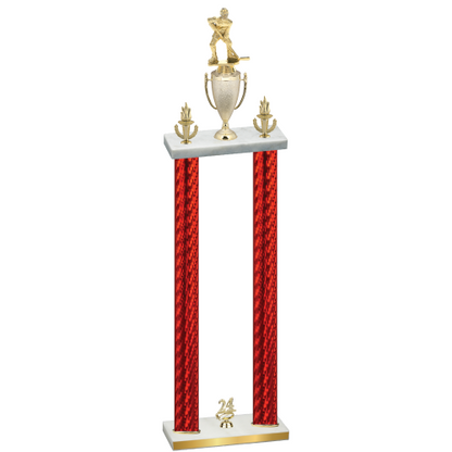 Double Red Carbon Fiber Year Hockey Trophy