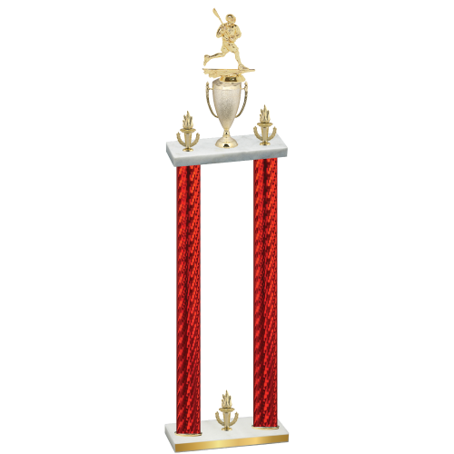 Double Red Carbon Fiber Victory Lacrosse Trophy
