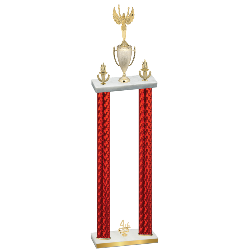 Double Red Carbon Fiber Fourth Place Victory Trophy